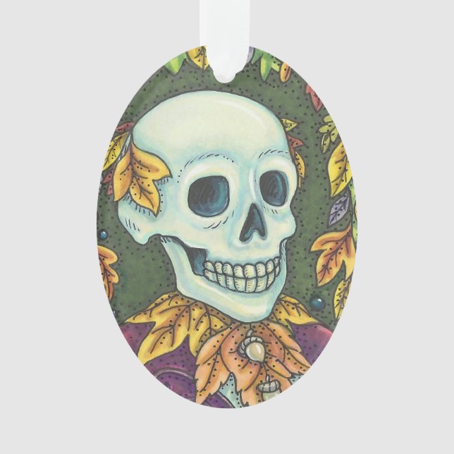 Ornamento SKELETON PORTRAIT HALLOWEEN SKULL ORNAMENT Oval (Frente)