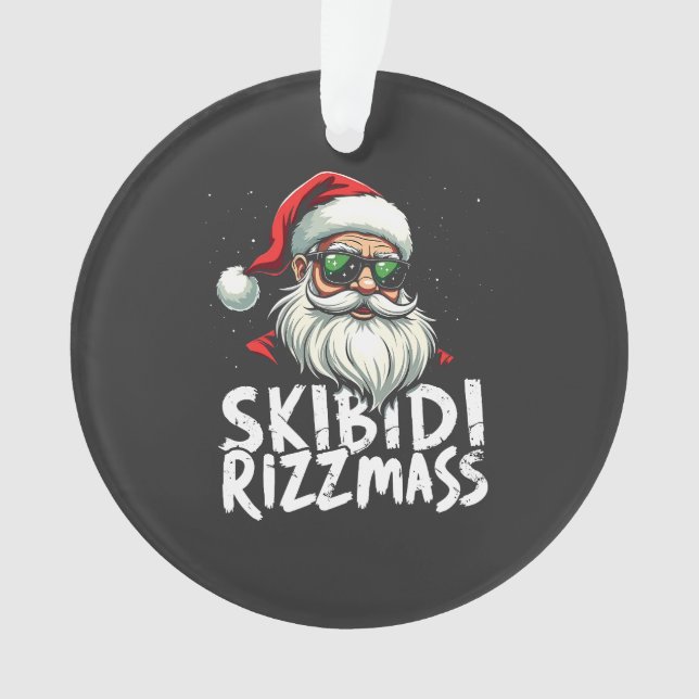Ornamento Skibidi Rizzmas Engraçado Gen Alpha Slang Natal (Frente)