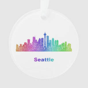 Ornamento Skyline de Seattle do arco-íris