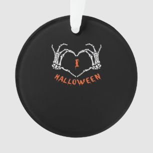 Ornamento Slogan Halloween. Gesto Cardíaco Feito De Esquelet