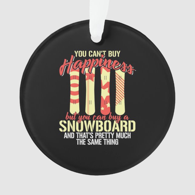 Ornamento Snowboard me faz feliz (Frente)