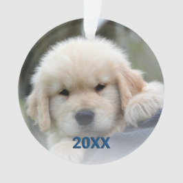 Ornamento Snowflake Blue Opal Fun 2 Foto de Natal unilateral