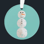 Ornamento Snowman de dólar de areia<br><div class="desc">Snowman de dólar de areia</div>