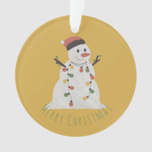 Ornamento Snowman de Natal com Luzes de Fada