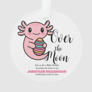 Ornamento Sobre a Lua, o Axolotl, segurando o ovo de Páscoa