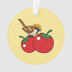 Ornamento Sobreposição Orgânica Comendo Tomate Vermelho