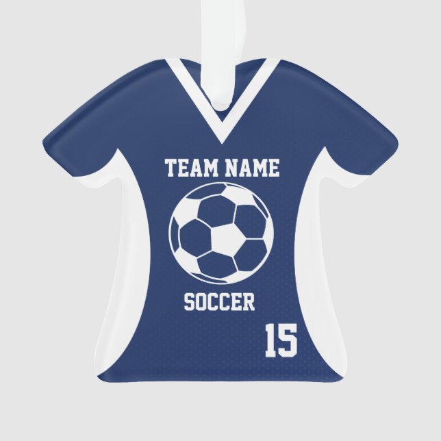Ornamento Soccer Sports Jersey Blue com foto (Frente)