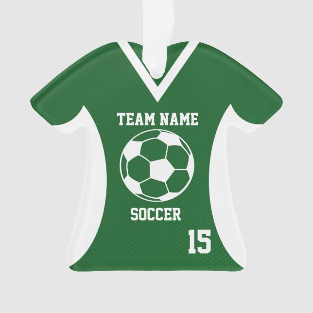 Ornamento Soccer Sports Jersey Green com foto (Frente)
