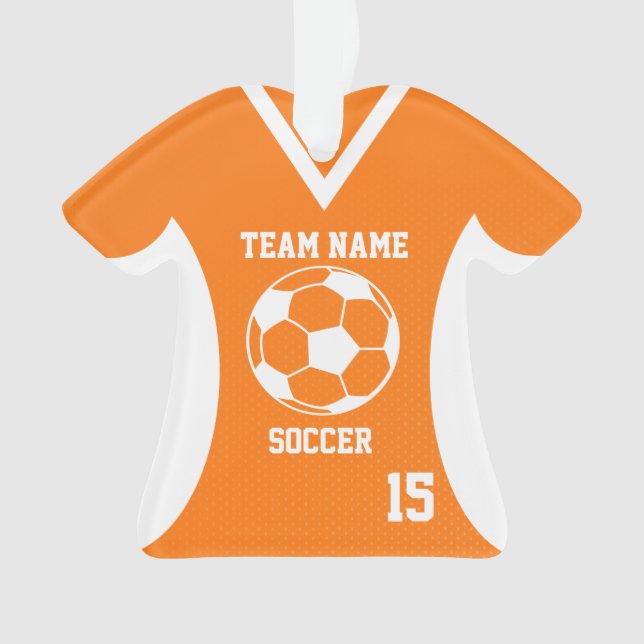 Ornamento Soccer Sports Jersey Orange com foto (Frente)