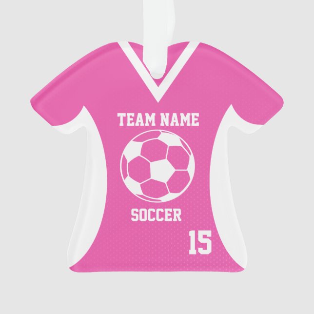 Ornamento Soccer Sports Jersey Pink com foto (Frente)
