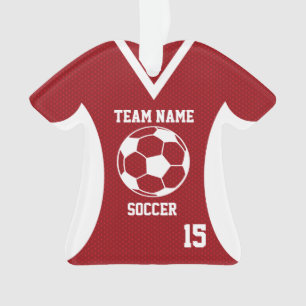 Ornamento Soccer Sports Jersey Red com foto