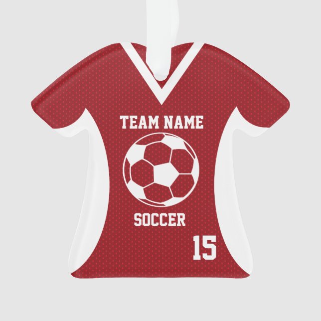 Ornamento Soccer Sports Jersey Red com foto (Frente)