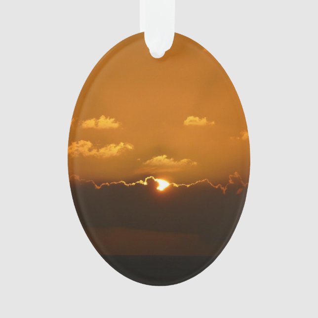 Ornamento Sol Atrás das Nuvens Foto Laranja Sunset (Frente)