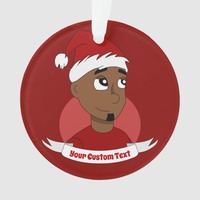 Ornamento Sorriso homem Cartoon de Natal Ornament (Frente)