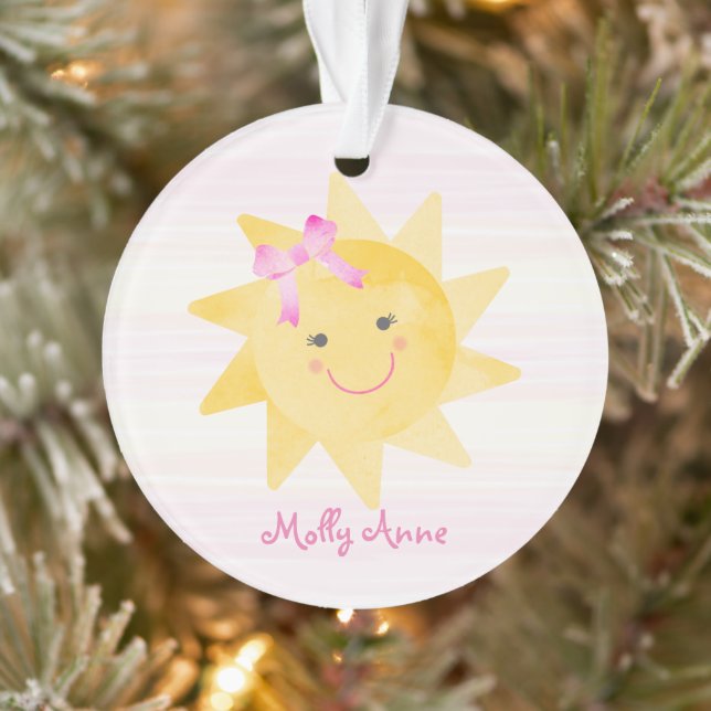 Ornamento Sorriso Sunshine com Arco Menina Lembrança (Árvore)