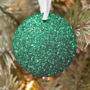 Ornamento Sparkles bonitos do brilho do verde esmeralda