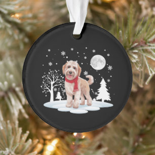 Ornamento Spinone Italiano sob a Luz do Luar Natal Neve 