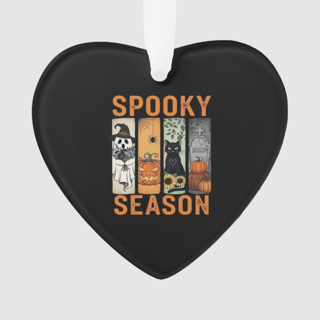Ornamento Spooky Season � Cute Ghost, Black Cat, Pumpkin & H (Frente)