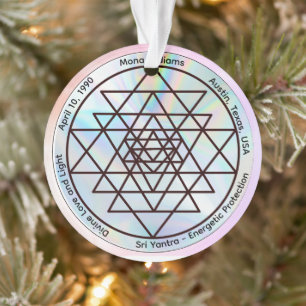 Ornamento Sri Yantra – Talismã de Proteção Personalizável