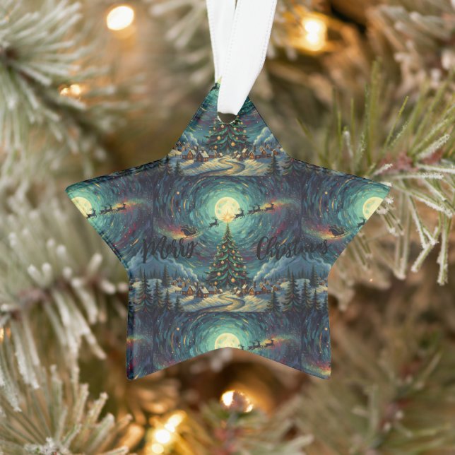 Ornamento Starry Night Christmas Star Ornament Acrylic (Árvore)