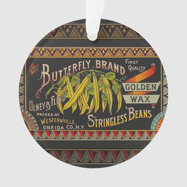 Ornamento String Bean Label Vegetal País (Frente)