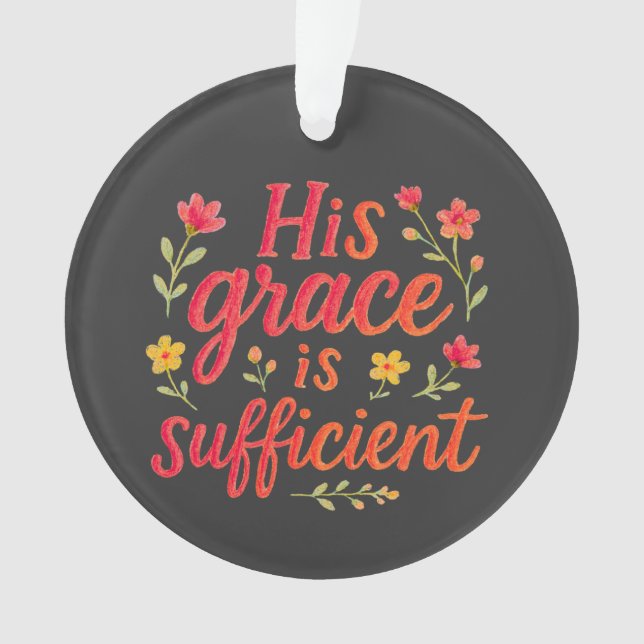 Ornamento Sua Graça é suficiente (Frente)
