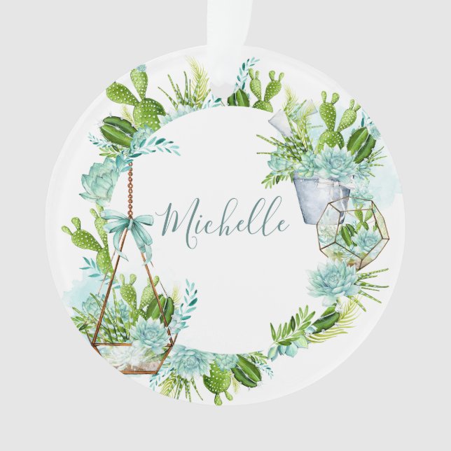 Ornamento Sucultivos de Terrário de Vidro Aquoso (Frente)