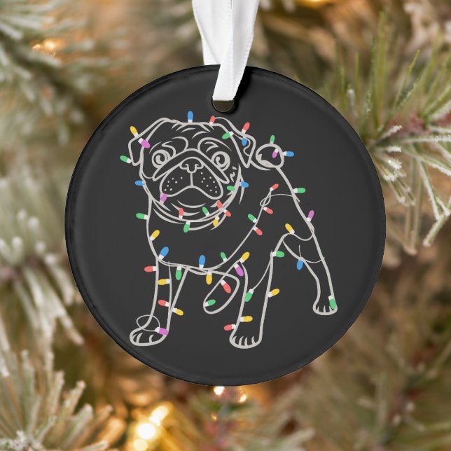 Ornamento Suéter de Natal de árvore para cães Pug Xmas Anima (Árvore)