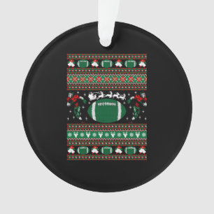 Ornamento Suéter de Natal Feio de Futebol Americano