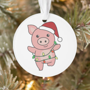 Ornamento Suínos de Natal para Porcos