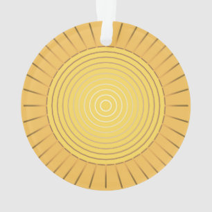 Ornamento Sunburst geométrico moderno - ouro/amarelo da