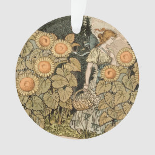 Ornamento Sunflower Art Nouveau Garden Grasset Woman
