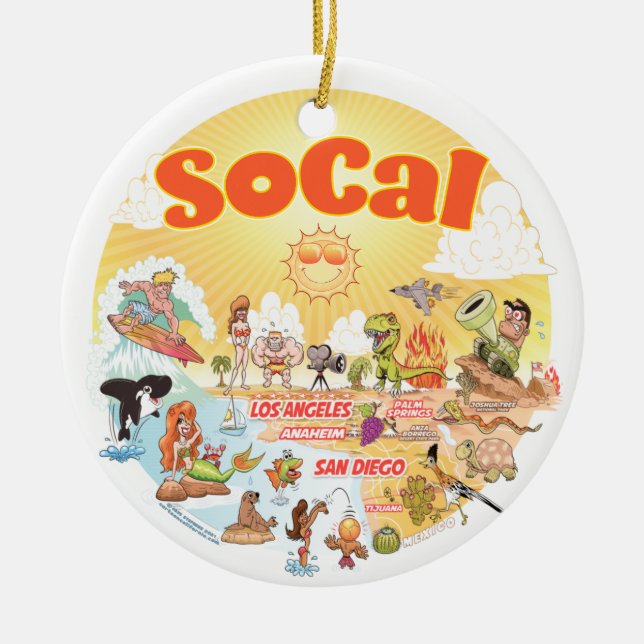 Ornamento Sunny California Cerâmica (Frente)