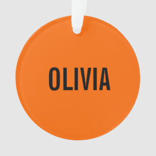 Ornamento Sunset Orange Modern Name Tendência minimalista