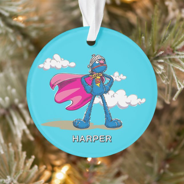 Ornamento Super Grover Personalizado | Nome e Foto Personali (Árvore)