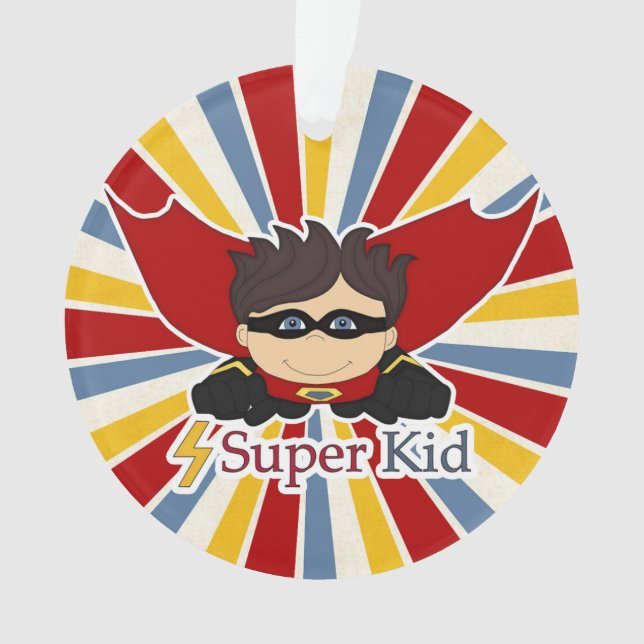 Ornamento Super Kid Comic Book Pensou com a Foto Ornam de Me (Frente)