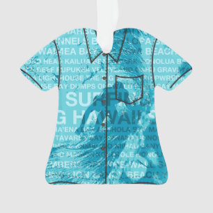 Ornamento Surfando no Havaí - Sala Verde Havaiana - Camisa 