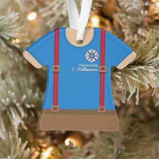 Ornamento Suspendedores Vermelhos Bombeiros Personalizados