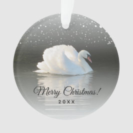 Ornamento Swan de Natal em Snowy Lake Ornament