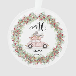 Ornamento Sweet 16 Signature Script Car Greenery