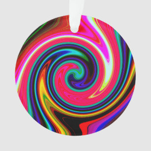 Ornamento Swirl Retro Neon Red