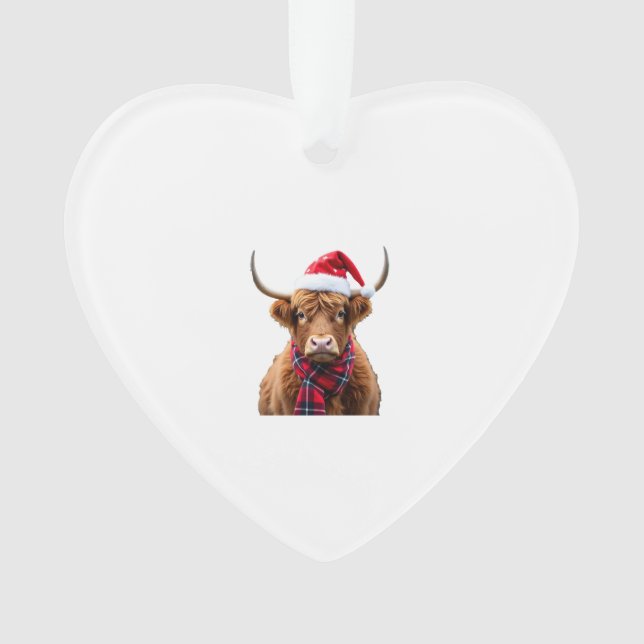 Ornamento T-Shirt Boho Xmas Natal Vaca das Highlands (2) (Frente)