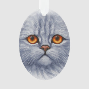 Ornamento Tabuleiro Fluffy Cinza por Gatinho Gatinho