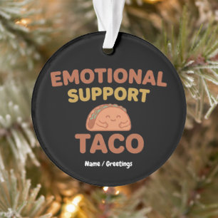 Ornamento Taco de Apoio Emocional Divertido Retro Kawaii Con