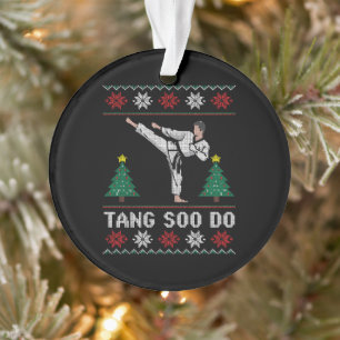 Ornamento Tang Soo Do Natal Suéter Feio Artes Marciais