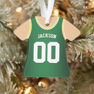Ornamento Tanque de Basquete de Cores de Equipe Verde e Amar