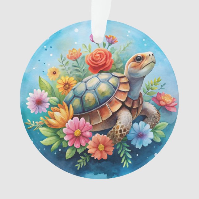 Ornamento Tartaruga Floral (Frente)