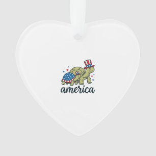 Ornamento Tartaruga Patriótica América Design de Gravura Vin