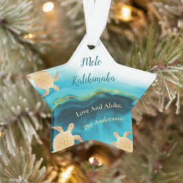 Ornamento Tartarugas Douradas | Mele Kalikimaka Natal Havaia