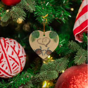 Ornamento Tartarugas marinhas Areia Coração e Palmas Persona